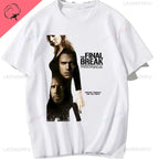 Men Vintage T Shirts Tv Series Prison Break Aesthetic Clothing Michael Scofield Y2k Shirt Streetwear Printed T-shirt Top Cotton