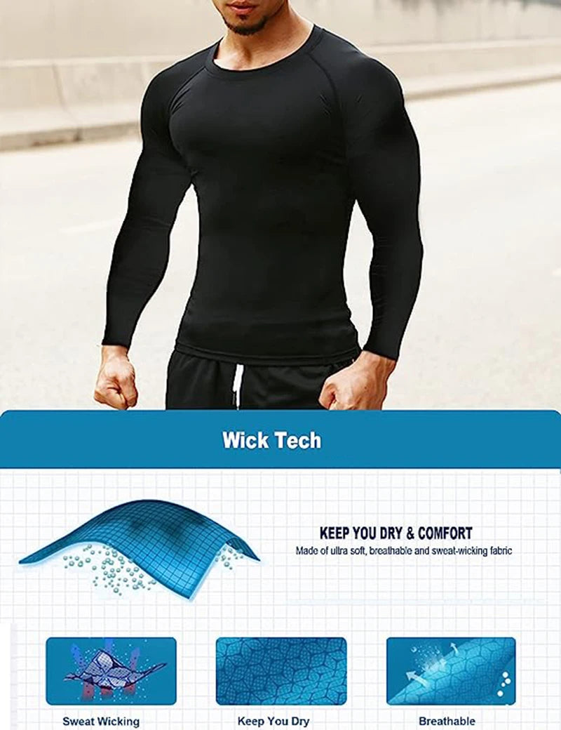 Men's Long Sleeve Graphic Compression Training Shirt