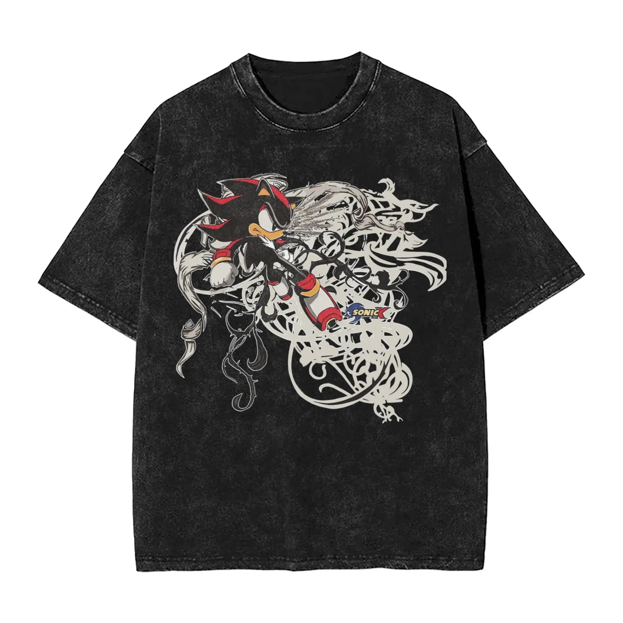 Washed Shadow Hedgehog Hip Hop Tee black