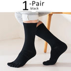 Sport 5 Finger Socks Man Long Compression Thick Solid Sweat-Absorbing Fitness Hiking Outdoor Basketball Calf Toe Socks