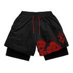 Anime Sports Fitness  Shorts Men's Shorts 2 In 1