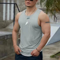Men's Mesh Casual Training Vest – Quick-Dry Sleeveless Gym Tank Top Light gray