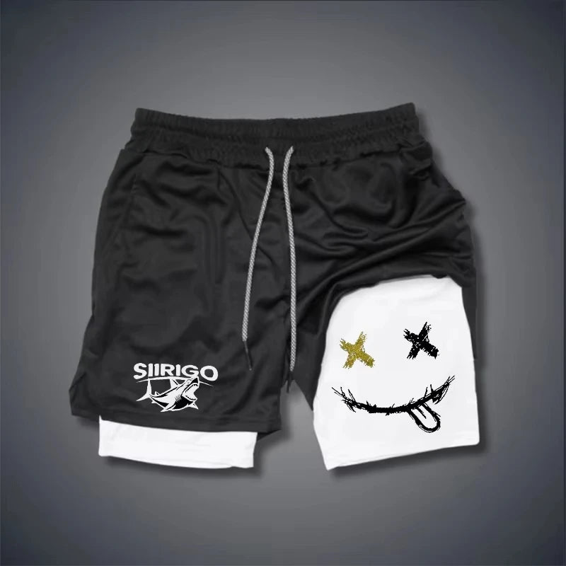 2024 Men's Smiling Face Printed Fitness Shorts