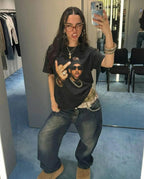 Bad Bunny Style Streetwear T-Shirt, Square Graphic Design Tee, Puerto Rico Soccer Inspired Top, Trendy Urban Fashion Shirt