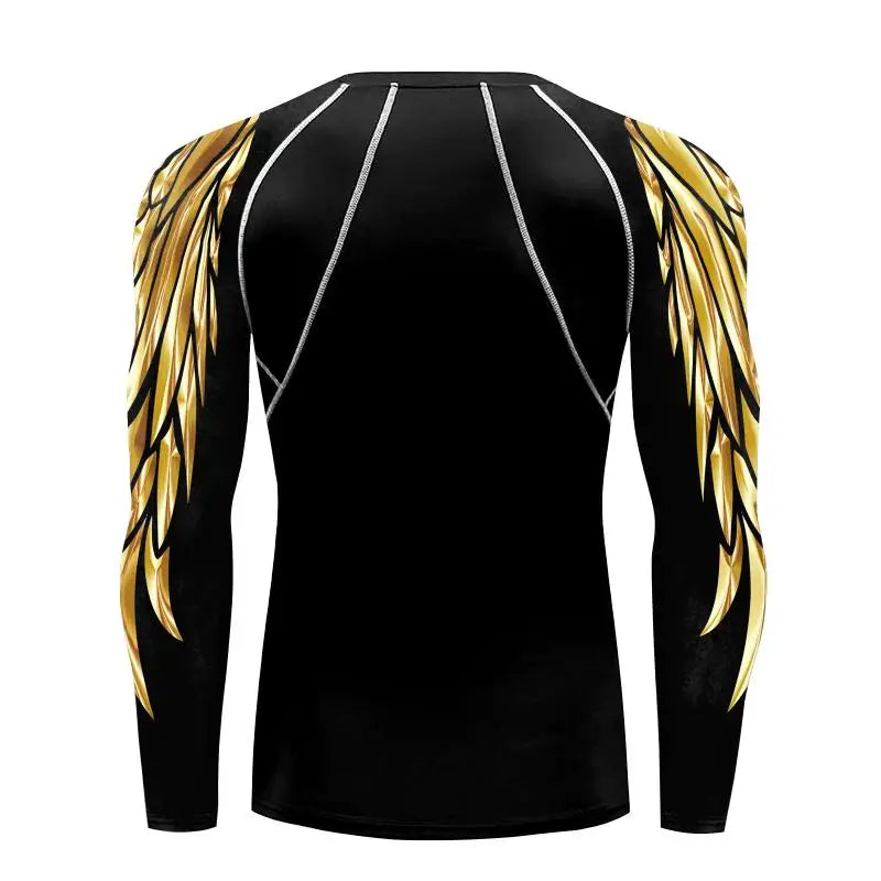 Men's Long Sleeve 3D Print Compression Training Shirt