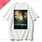 Men Vintage T Shirts Tv Series Prison Break Aesthetic Clothing Michael Scofield Y2k Shirt Streetwear Printed T-shirt Top Cotton