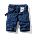 Men's Cotton Print Cargo Shorts Blue