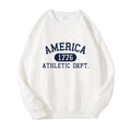 Men's America 1776 Athletic Dept Pullover Hoodie – Unisex Hip Hop Streetwear white