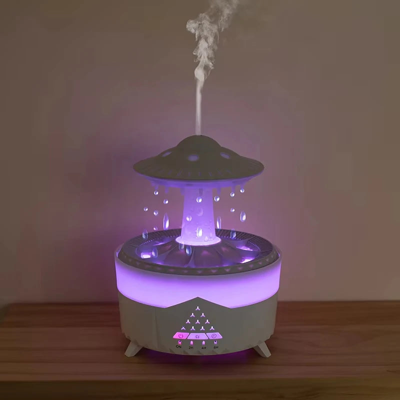 Rain Cloud Night Light Humidifier With Raining Water Drop Sound And 7 Color Led Light Essential Oil Diffuser Aromatherapy