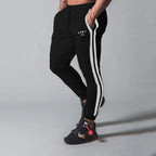 Side Striped Pants Men Running Sweatpants Bodybuilding Track Pants Gym Fitness Training Sport Trousers Male Cotton Long Pants