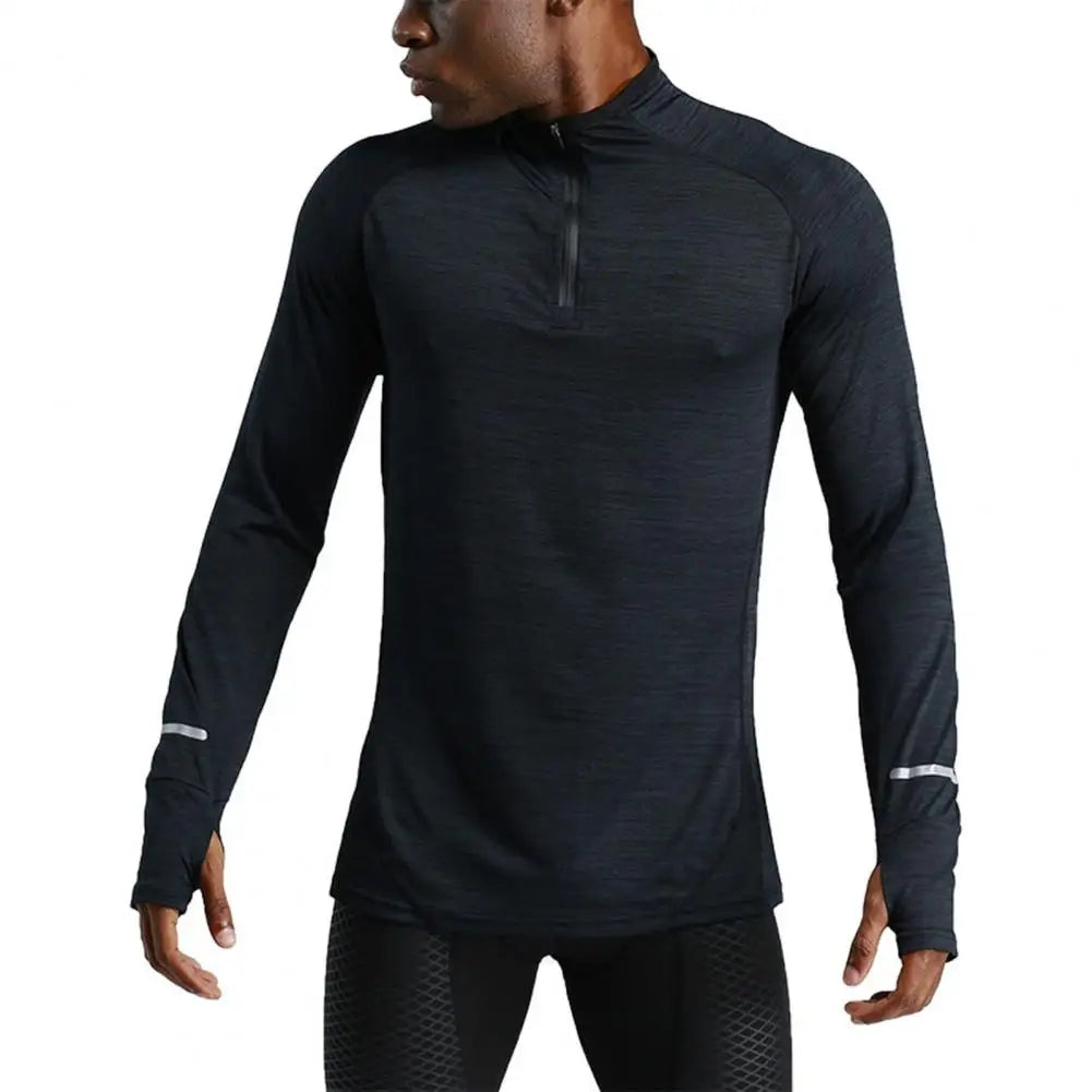 Men's Long Sleeve Half-Zip Compression Training Top