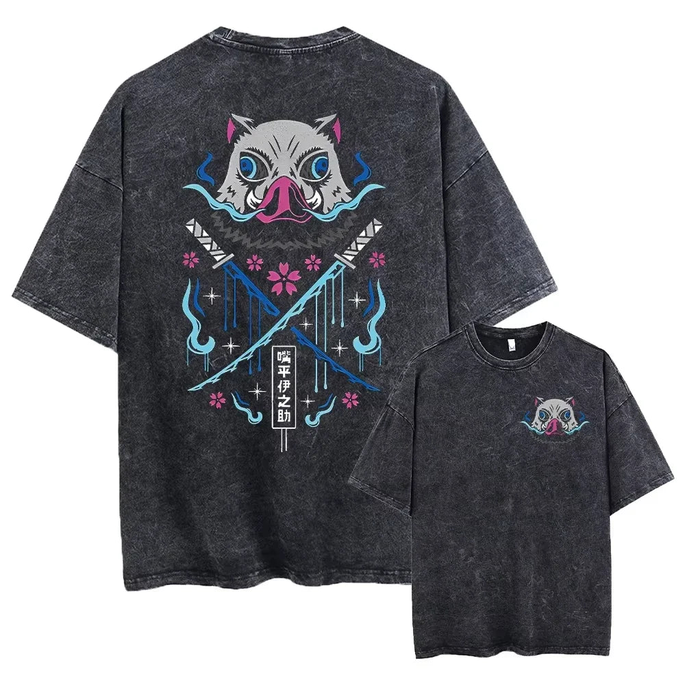 Japanese Anime Washed Graphic Tee 9