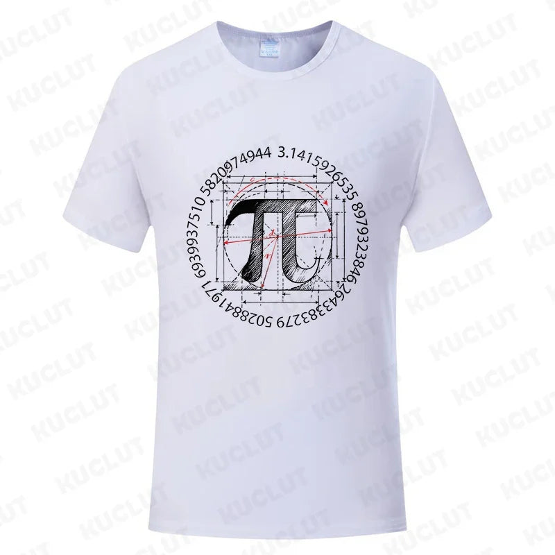 Pi Π Symbol Design T-shirts Fashion Clothing Science Math T-shirts Summer Casual Teacher Tshirts Irrational Number T-Shirt Gift