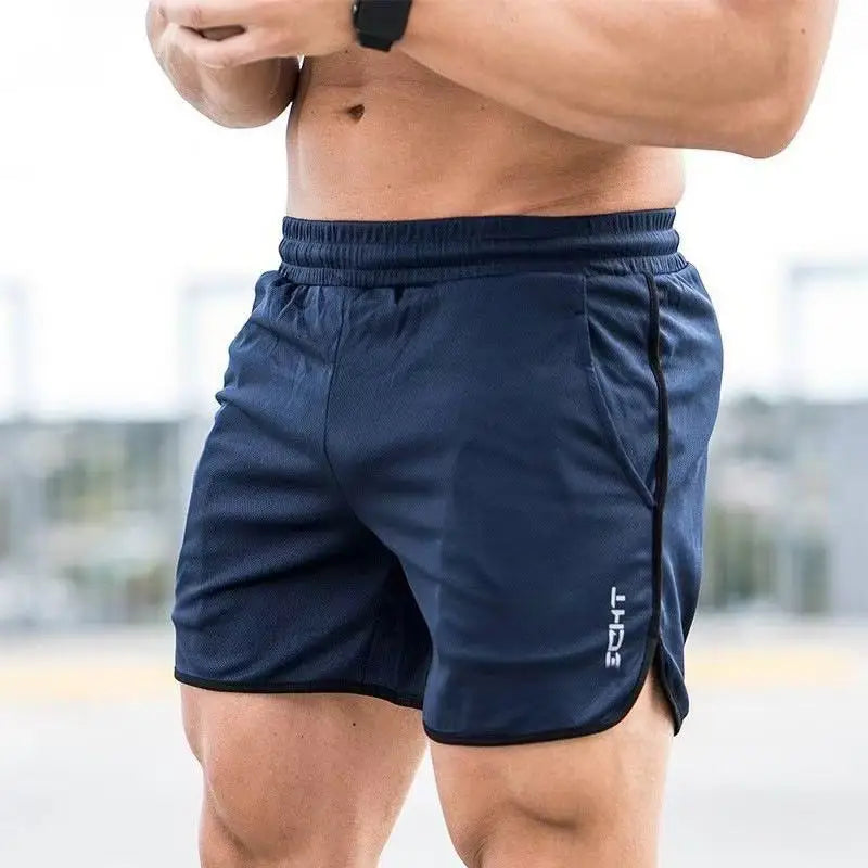 GYM Men Quick Dry Workout Shorts With Pockets Elastic Waist Gym Running Sports Shorts For Men Breathable Athletic Shorts Summer