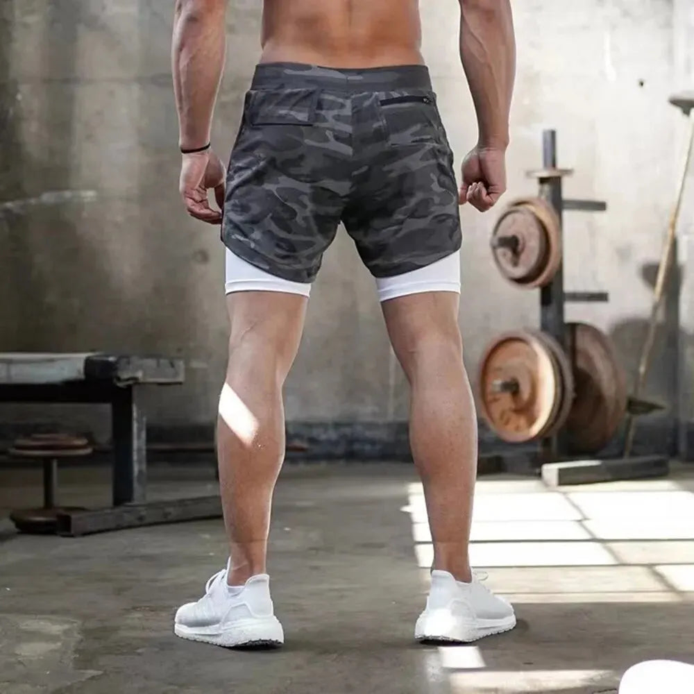 Men's Gym Shorts with Liner, Pockets & Towel Loop