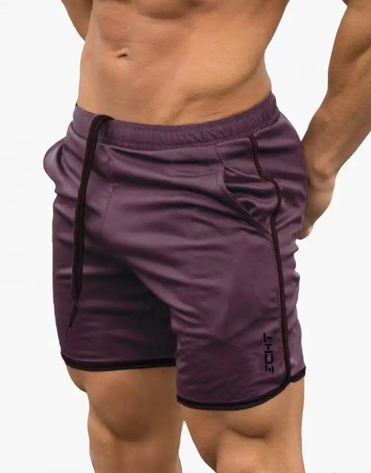 GYM Men Quick Dry Workout Shorts With Pockets Elastic Waist Gym Running Sports Shorts For Men Breathable Athletic Shorts Summer
