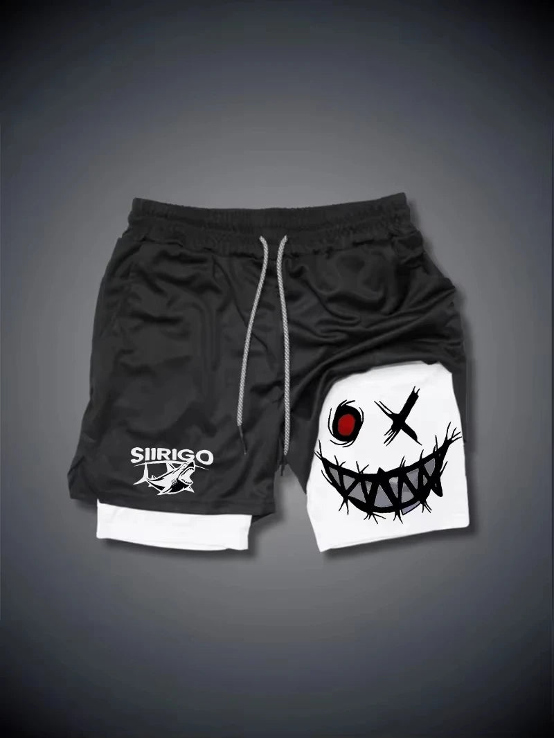 2024 Men's Smiling Face Printed Fitness Shorts