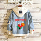 Bad Bunny Un Verano Sin Ti Men Light Blue Denim Jackets Women Men's Slim Casual Denim Coats New Male High Quality Jean Coats
