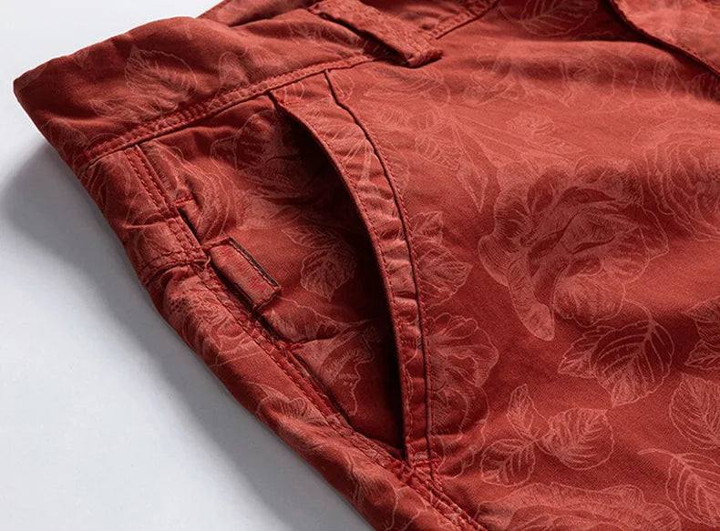 Men's Cotton Print Cargo Shorts