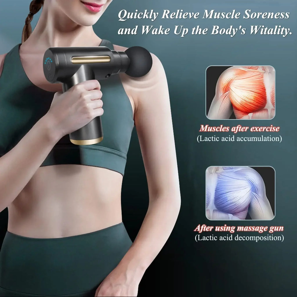 Massage Gun Percussion Handheld Portable Muscle Massager Tool for Body Pain Relief Ideal Gifts for Men Women With Carrying Bag