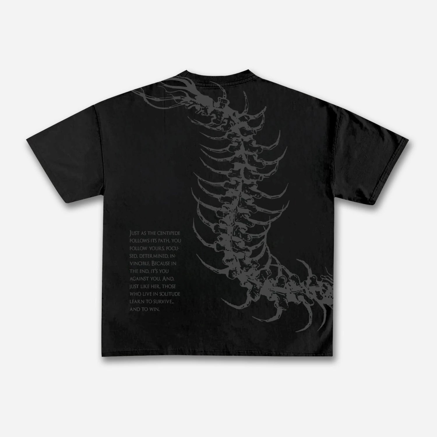 Vintage Dark Centipede Skeletal Graphic Tee 10