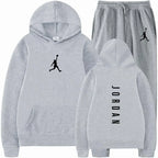 2025 Spring and autumn  fitness basketball casual sportwear set fashion men's hooded jumper + jogging pants two-piece set