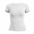 Women's Slim-Fit Short Sleeve Knit T-Shirt WHITE