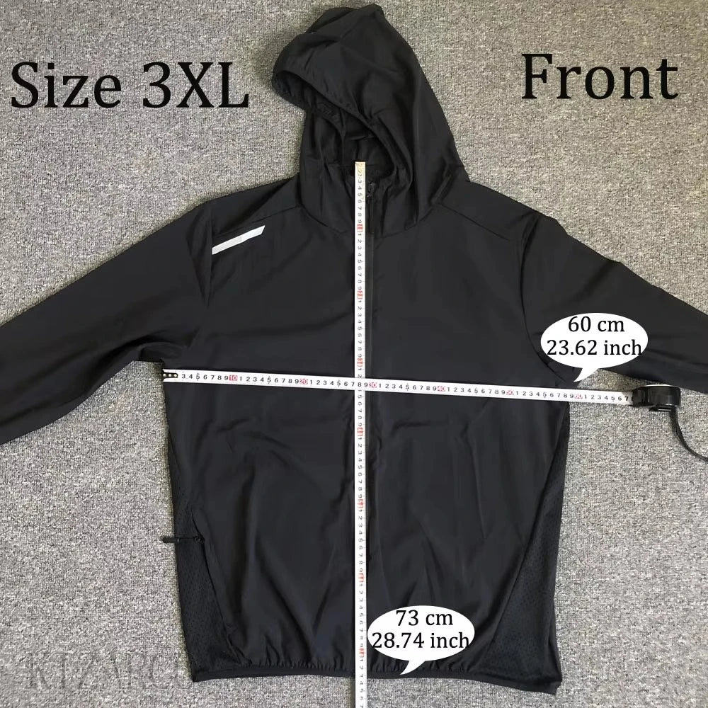 2025 Running Jacket Spring Reflective Gym Hooded Men Coat Jogging Gradient Color Sportswear Breathable Male Jackets Women