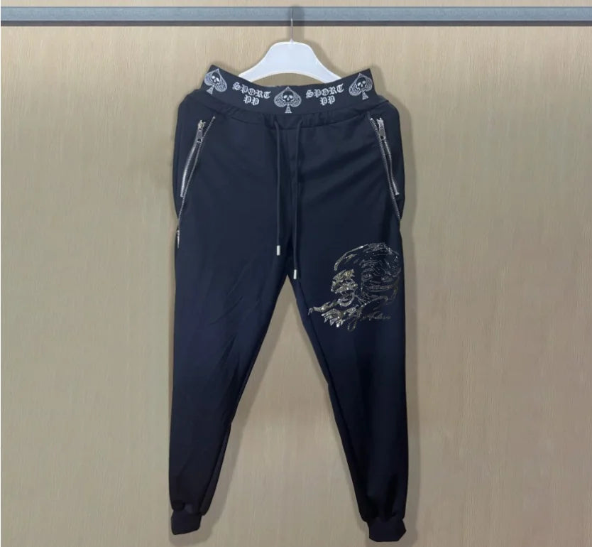 Men's Slim Fit Track Pants – Multi-Pocket Rhinestone Sweatpants only pant 5
