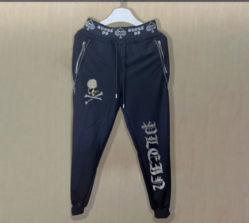 Men's Slim Fit Track Pants – Multi-Pocket Rhinestone Sweatpants only pant 8