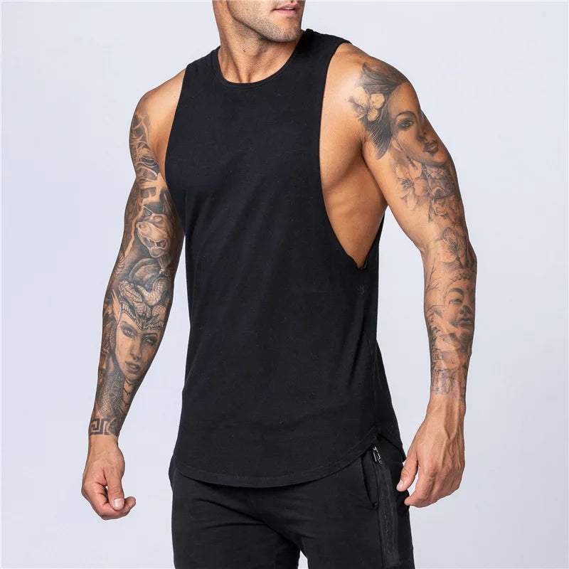 Sleeveless Shirt Breathable O-Neck Casual Muscle Vest