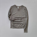 Women's Long Sleeve Graphic Compression Top — Quick-Dry Running & Yoga Shirt Grey