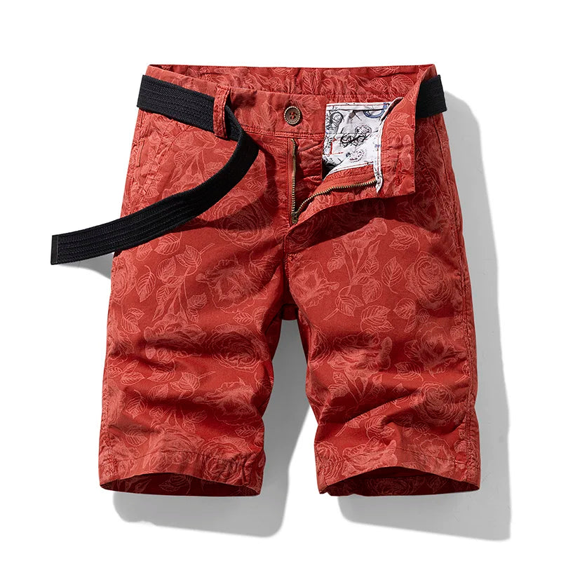 Men's Cotton Print Cargo Shorts