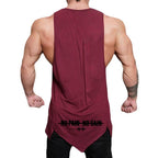 Summer Muscle Tank Tops Mens Irregular Hem Sleeveless Shirts Cotton Gym Clothing Bodybuilding Undershirt Casual Fitness Tee Tops