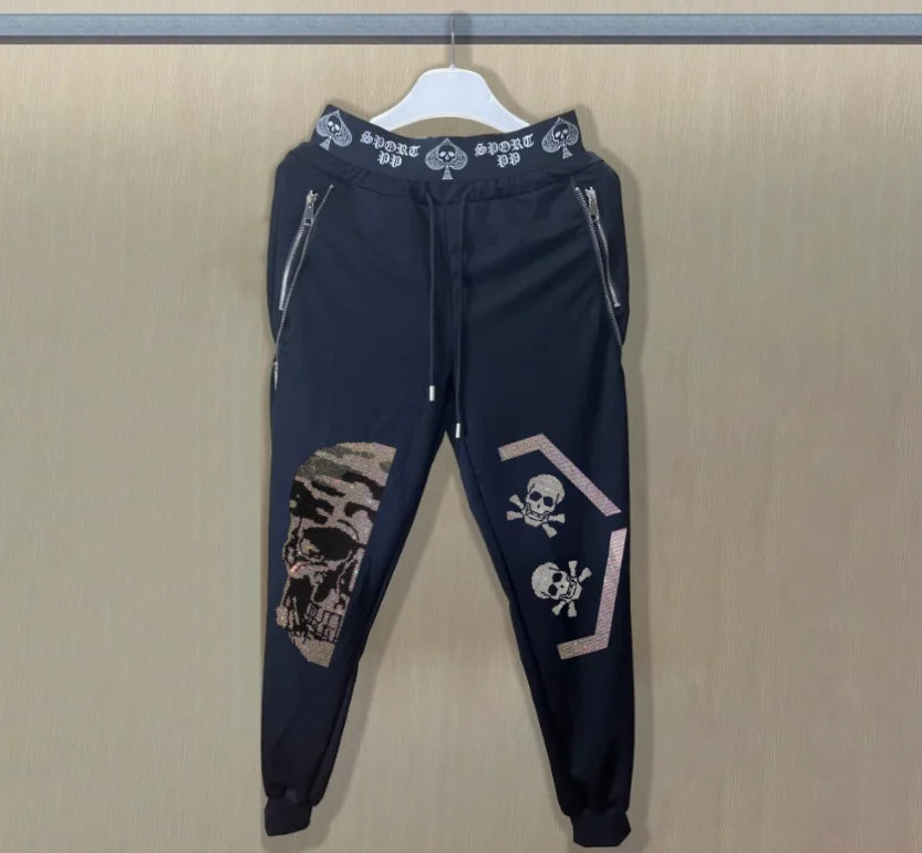 Men's Slim Fit Track Pants – Multi-Pocket Rhinestone Sweatpants only pant 7