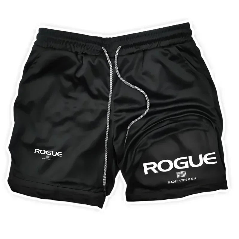 Men's 2-in-1 Double-Layer Training Shorts black