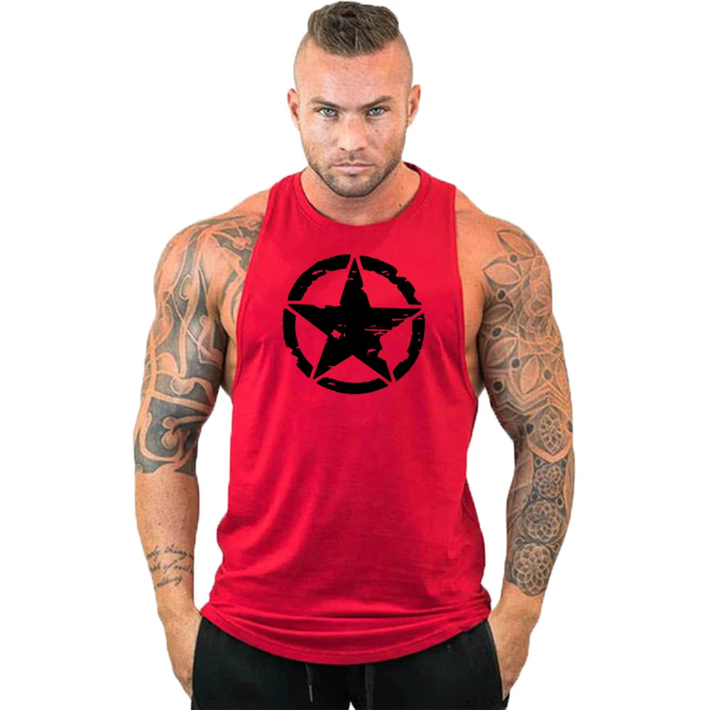 New Hot Sale Mens Skull Printed Tank Top Breathable Cool Vest Running Shirt Cotton Tees Bodybuilding Singlet Fitness Sleeveless