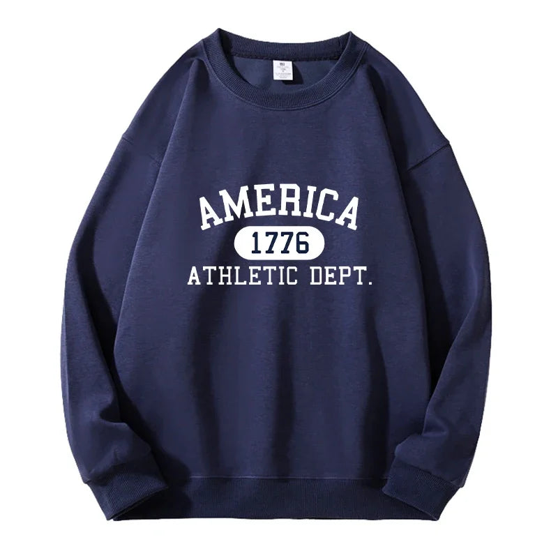 America 1776 Athletic Dept Unisex Pullover Men Women Hip Hop Long Sleeves Hoodies Men's Clothes Autumn Loose Casual Hoody