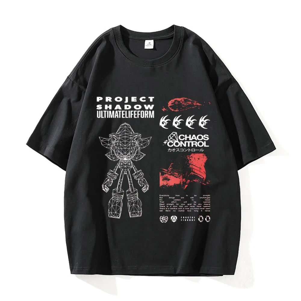 Shadow Hedgehog Retro Harajuku Cotton Tee N320405-JCS