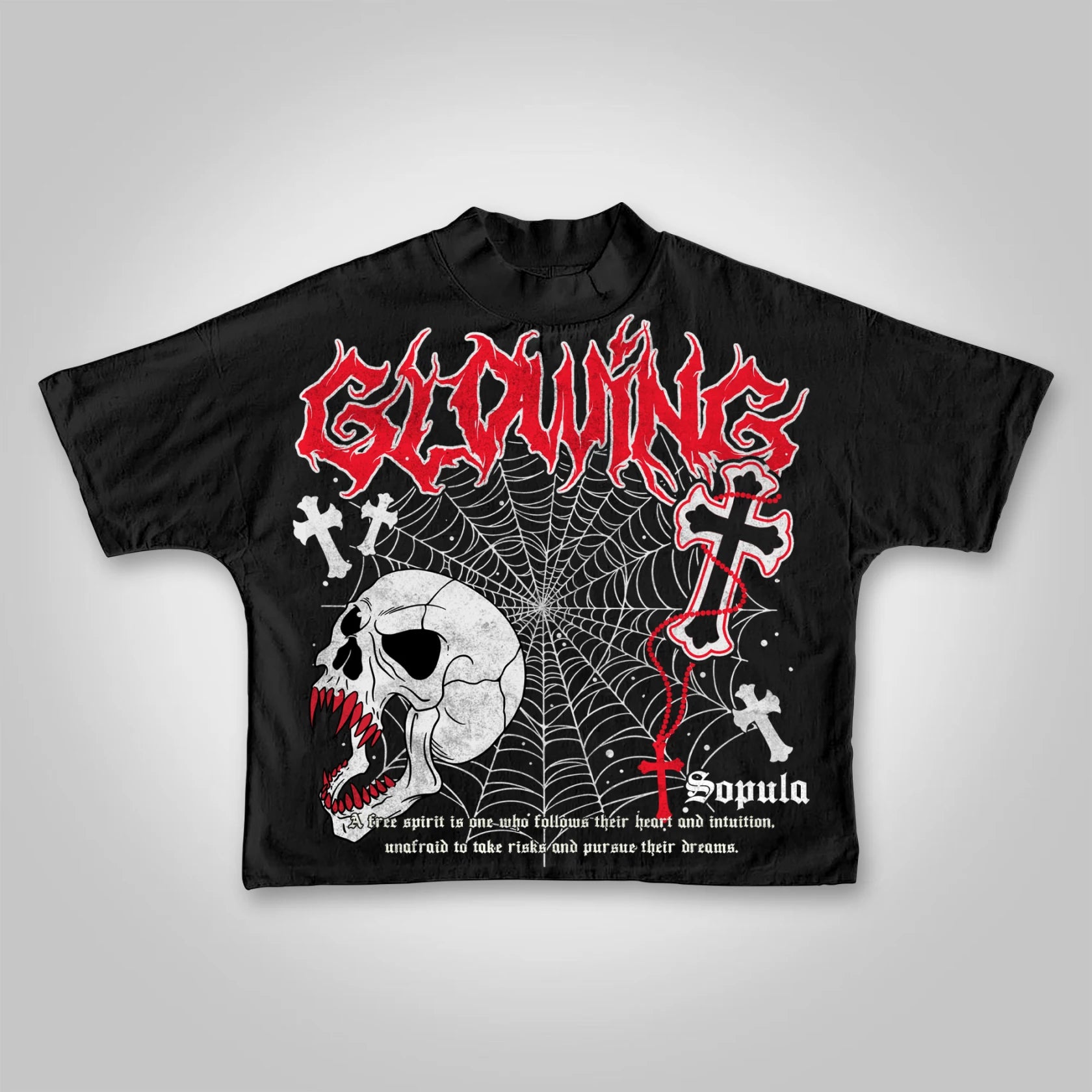 Vintage Dark Centipede Skeletal Graphic Tee 4