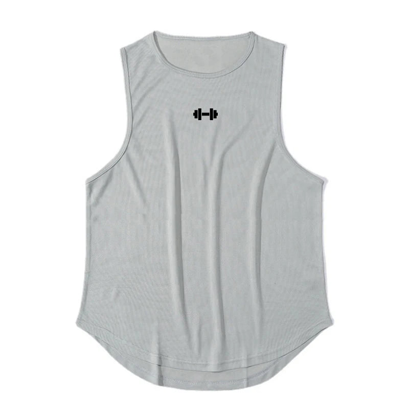 Men's Sleeveless Gym Tank Top – Breathable Muscle Vest for Training GRAY
