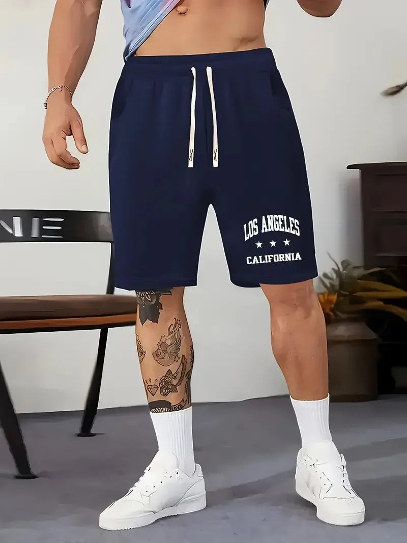 Men's Sporty Letter Shorts DKQMH3FTUV60
