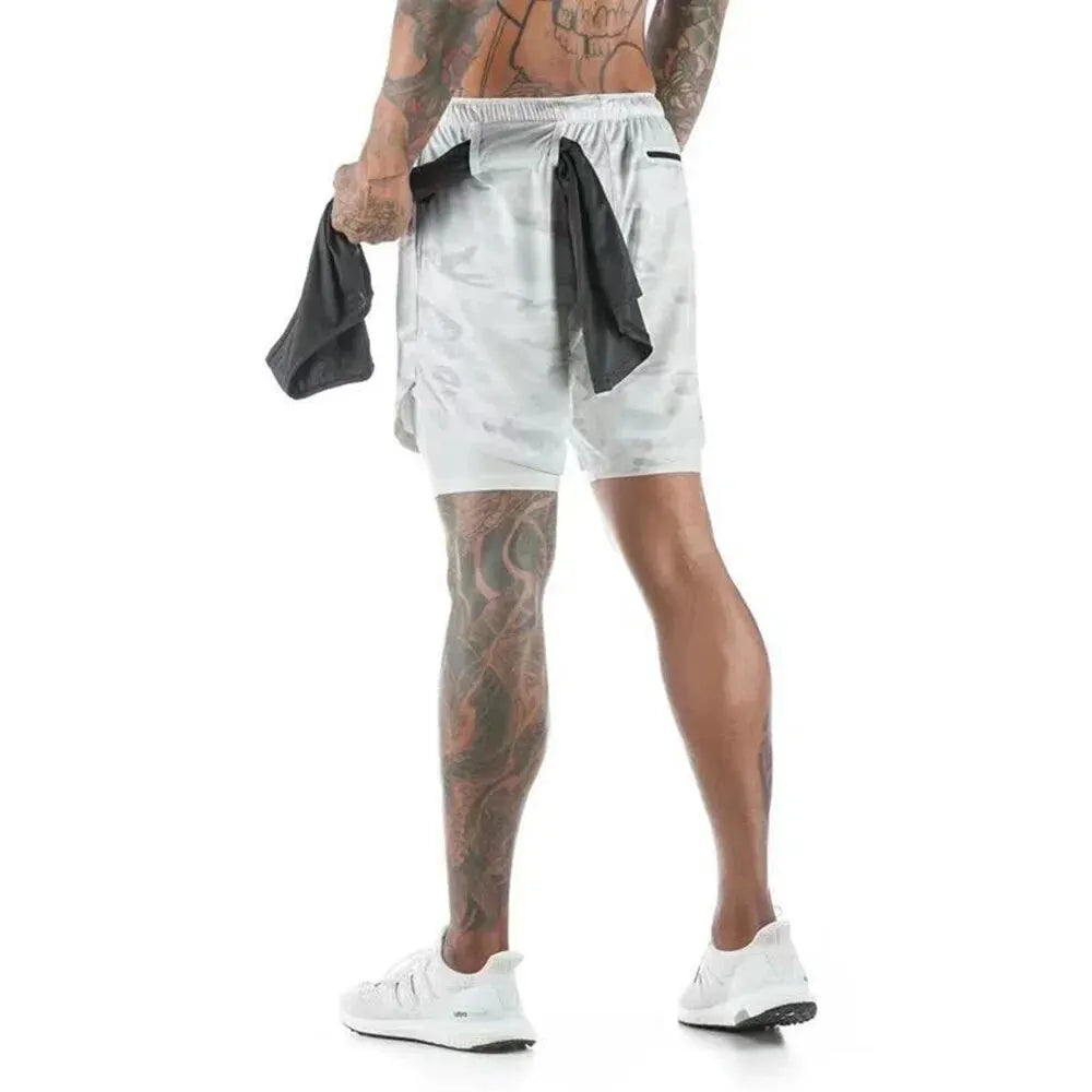 Men's Gym Shorts with Liner, Pockets & Towel Loop
