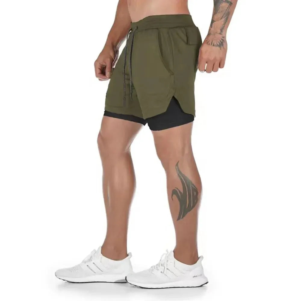 Men's Gym Shorts with Liner, Pockets & Towel Loop