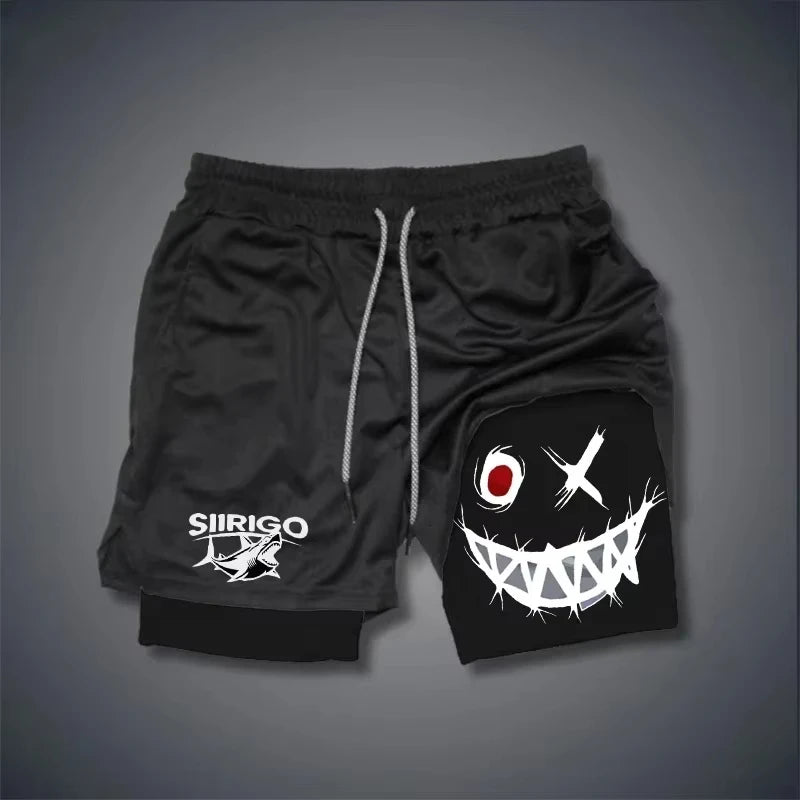 2024 Men's Smiling Face Printed Fitness Shorts