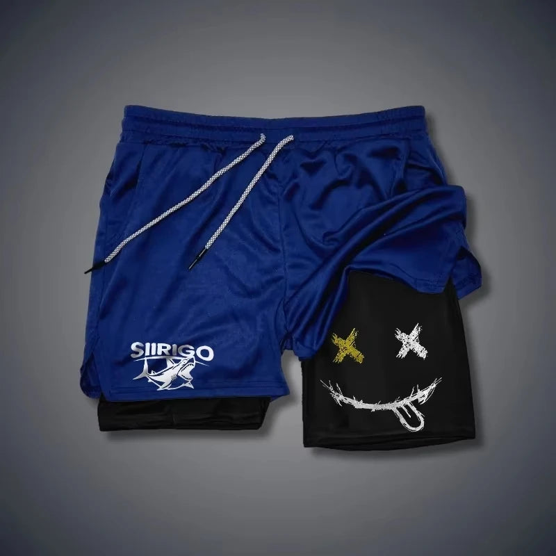 2024 Men's Smiling Face Printed Fitness Shorts
