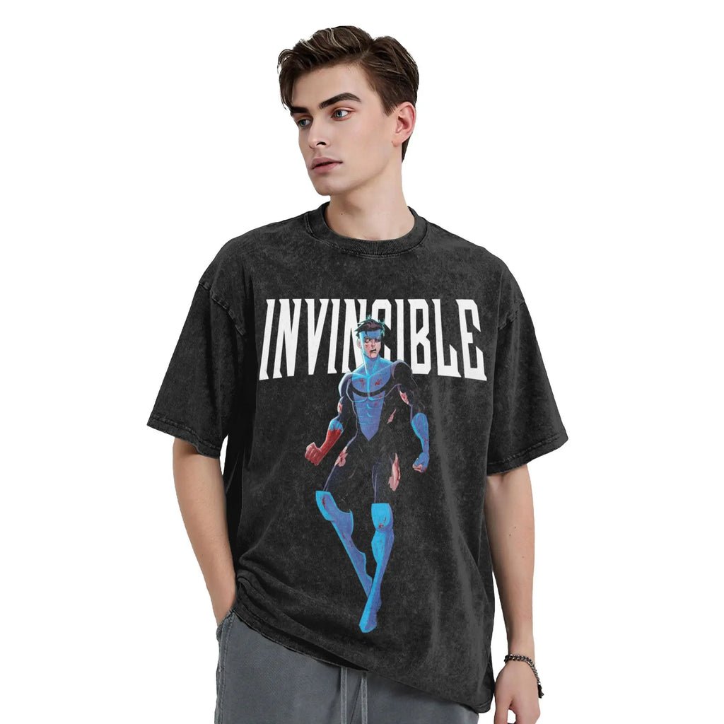 Men's Invincible Teenage Superhero T Shirts  Top Tees Summer  Fun Short-Sleeved T Shirt Round Neck Leisure Print Tshirt Hot Sale