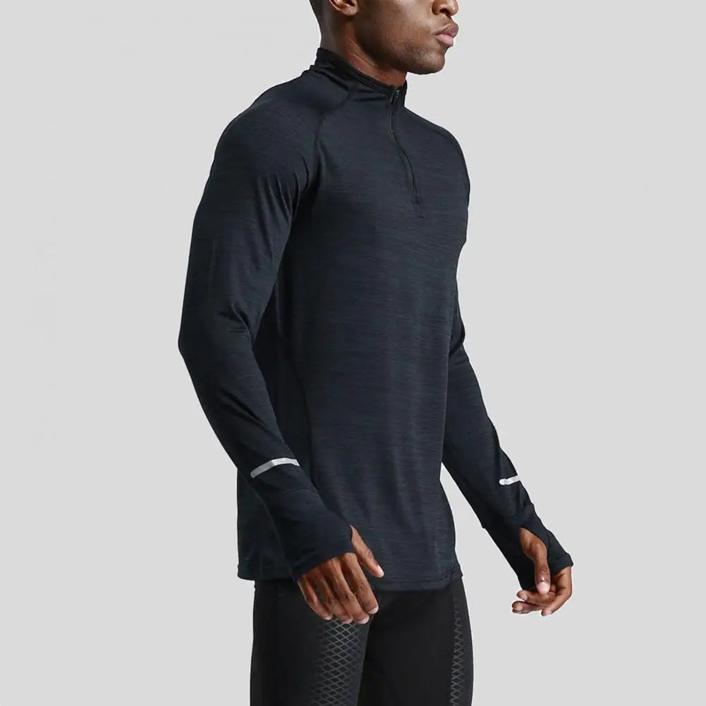 Men's Long Sleeve Half-Zip Compression Training Top