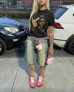 Bad Bunny Style Streetwear T-Shirt, Square Graphic Design Tee, Puerto Rico Soccer Inspired Top, Trendy Urban Fashion Shirt