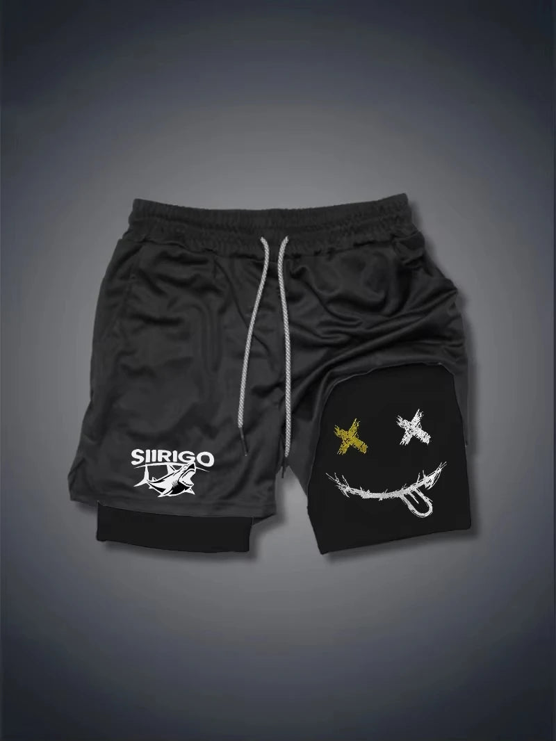 2024 Men's Smiling Face Printed Fitness Shorts